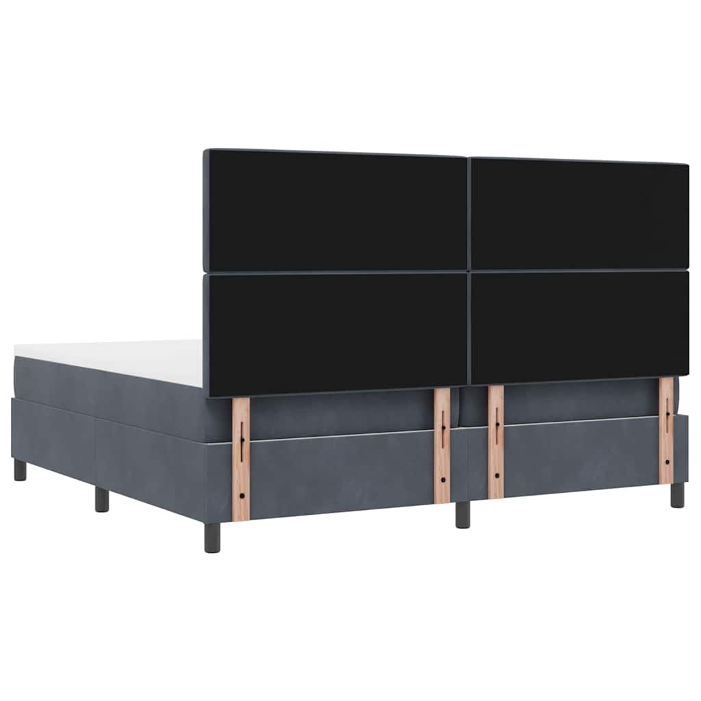 Boxspringbett mit Matratze Dunkelgrau 200 x 200 cm Samt