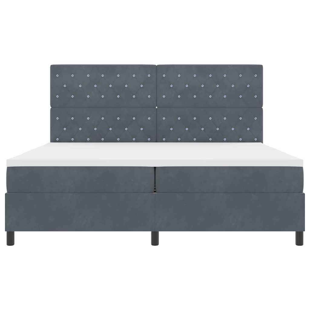 Boxspringbett mit Matratze Dunkelgrau 200 x 200 cm Samt