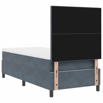 Boxspringbett mit Kopfteil Dunkelgrau 80 x 200 cm Samt