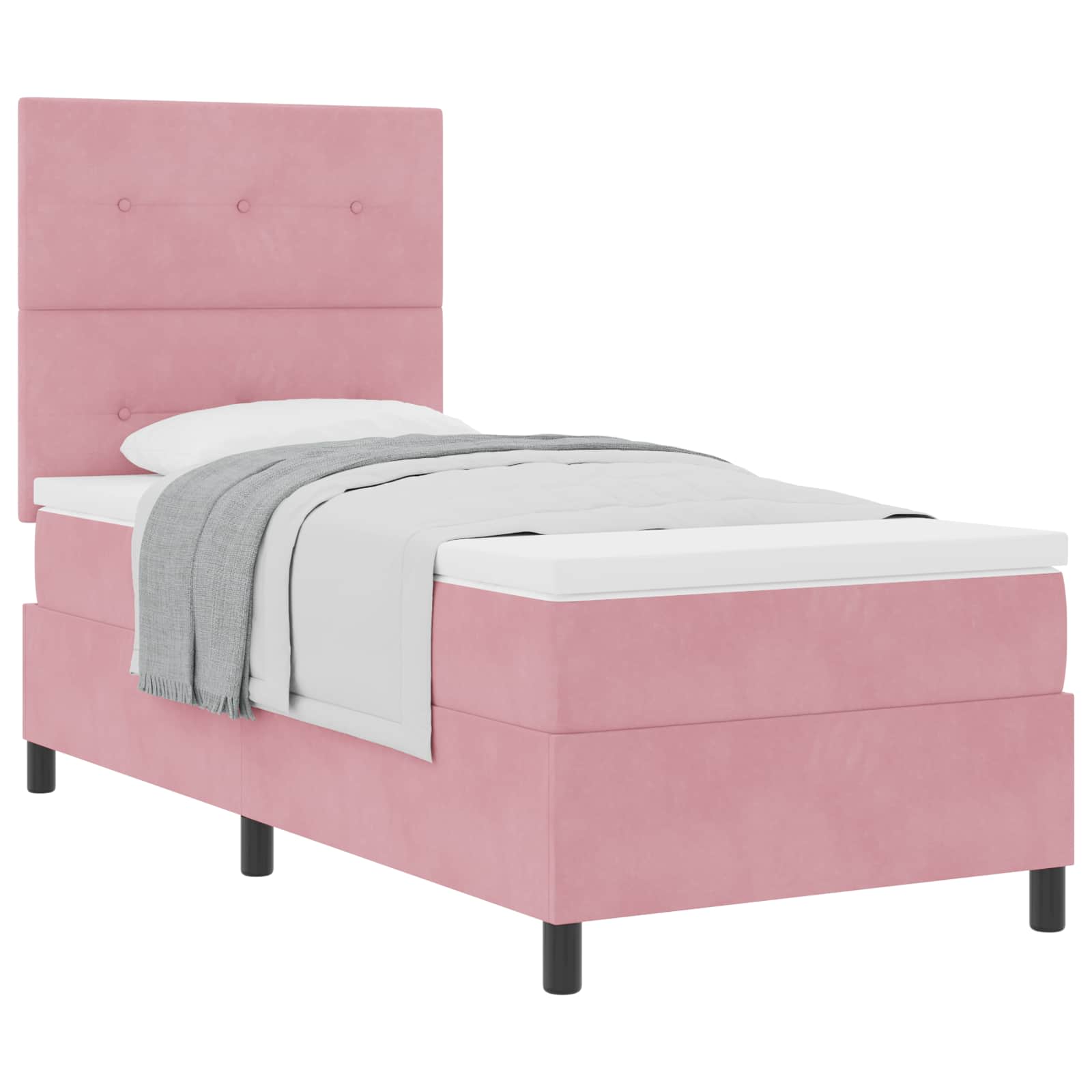 Boxspringbett mit Kopfteil Rosa 90 x 190 cm Samt