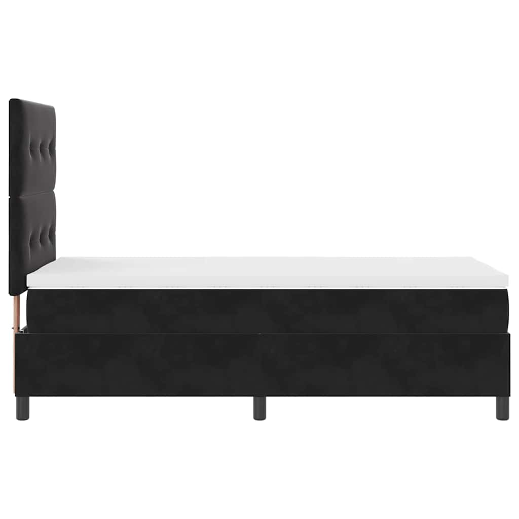 Boxspringbett mit Matratze Schwarz 90 x 200 cm Samt