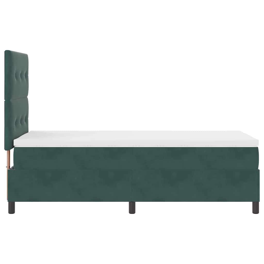 Boxspringbett mit Kopfteil Dunkelgrün 100 x 200 cm Samt