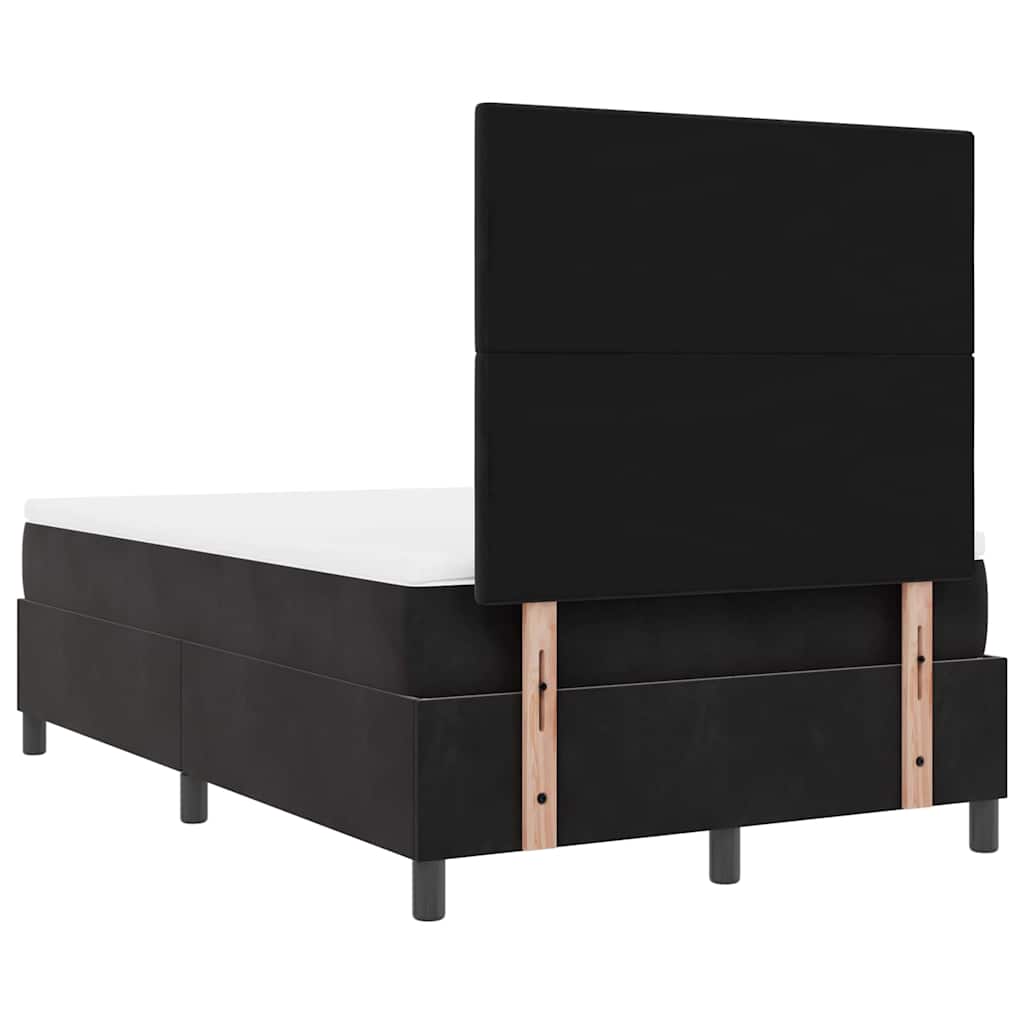 Boxspringbett mit Kopfteil Schwarz 120 x 190 cm Samt