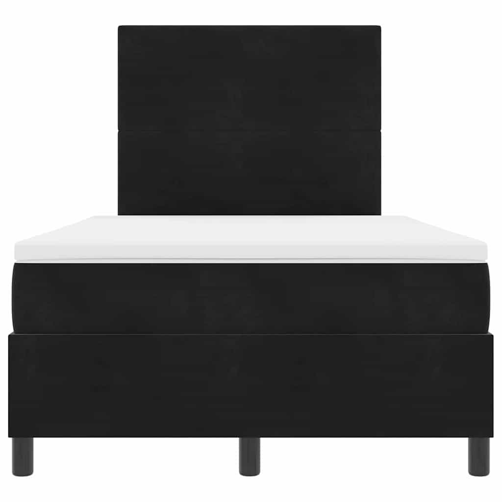 Boxspringbett mit Kopfteil Schwarz 120 x 190 cm Samt