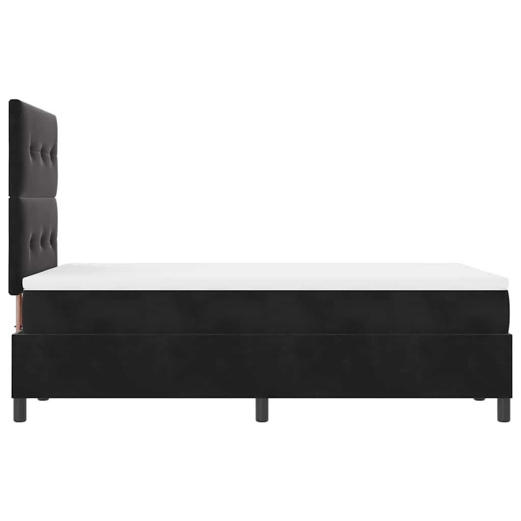 Boxspringbett mit Kopfteil Schwarz 120 x 190 cm Samt