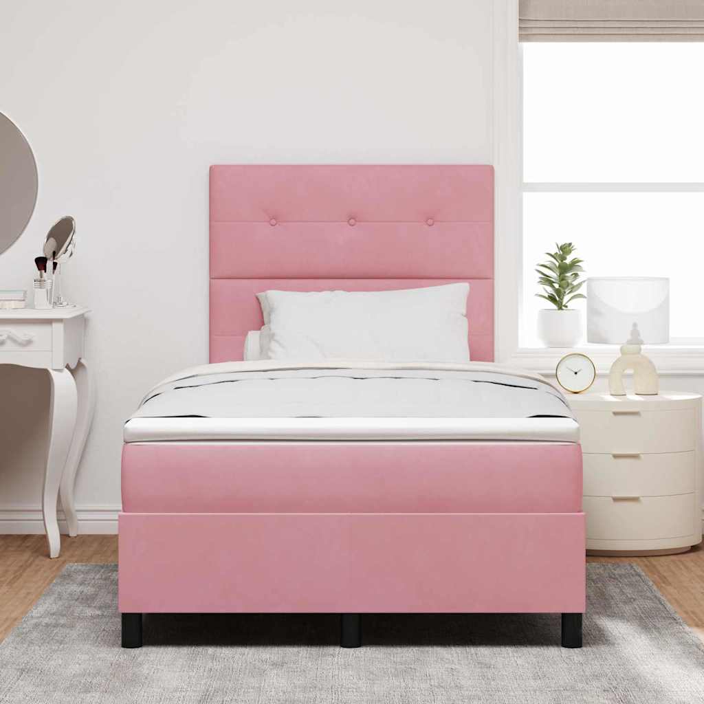 Boxspringbett mit Kopfteil Rosa 120 x 190 cm Samt