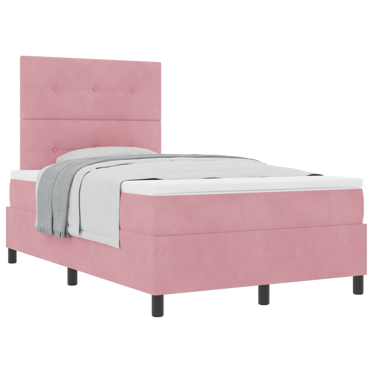 Boxspringbett mit Kopfteil Rosa 120 x 190 cm Samt