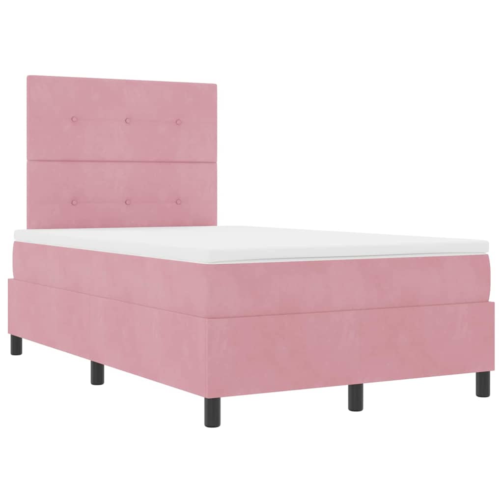 Boxspringbett mit Kopfteil Rosa 120 x 190 cm Samt