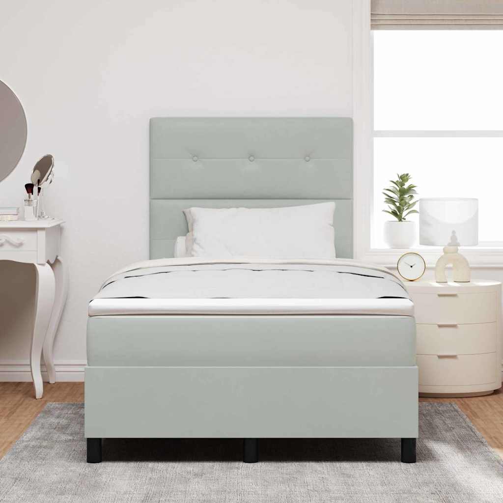 Boxspringbett mit Kopfteil Hellgrau 120 x 200 cm Samt