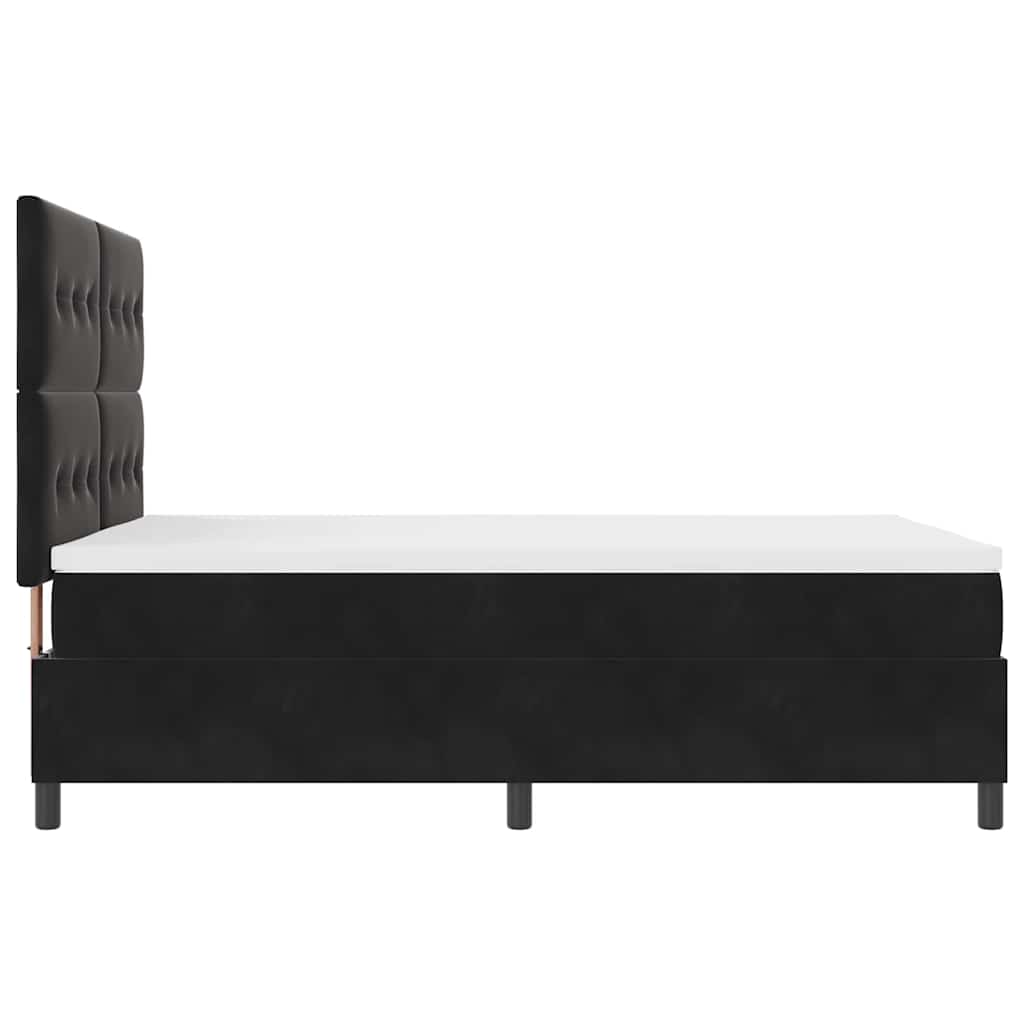 Boxspringbett mit Matratze Schwarz 140 x 190 cm Samt