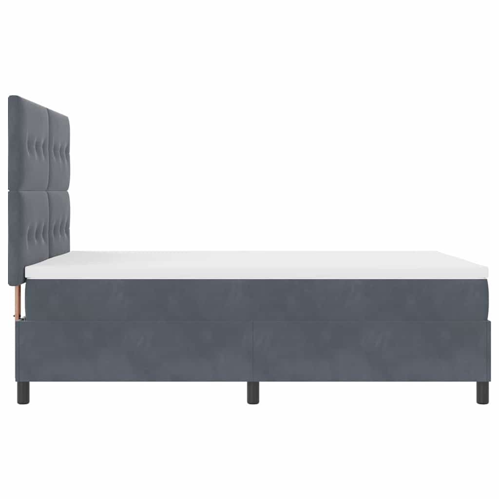 Boxspringbett mit Matratze Dunkelgrau 140 x 200 cm Samt