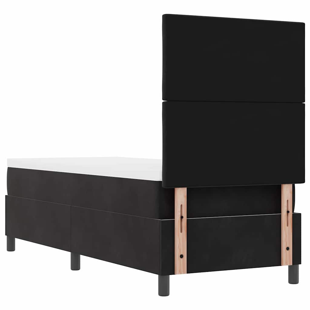 Boxspringbett mit Matratze Schwarz 80 x 200 cm Samt