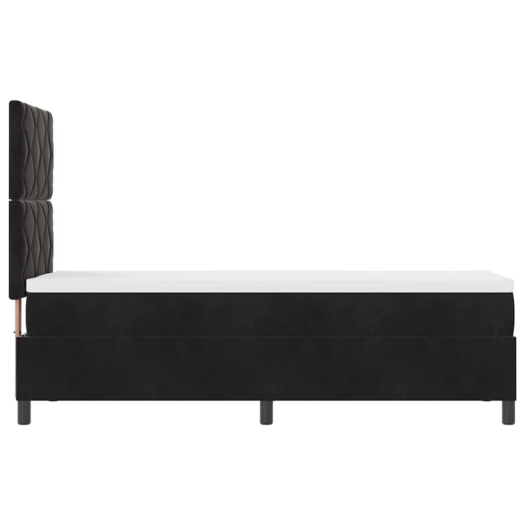 Boxspringbett mit Matratze Schwarz 80 x 200 cm Samt