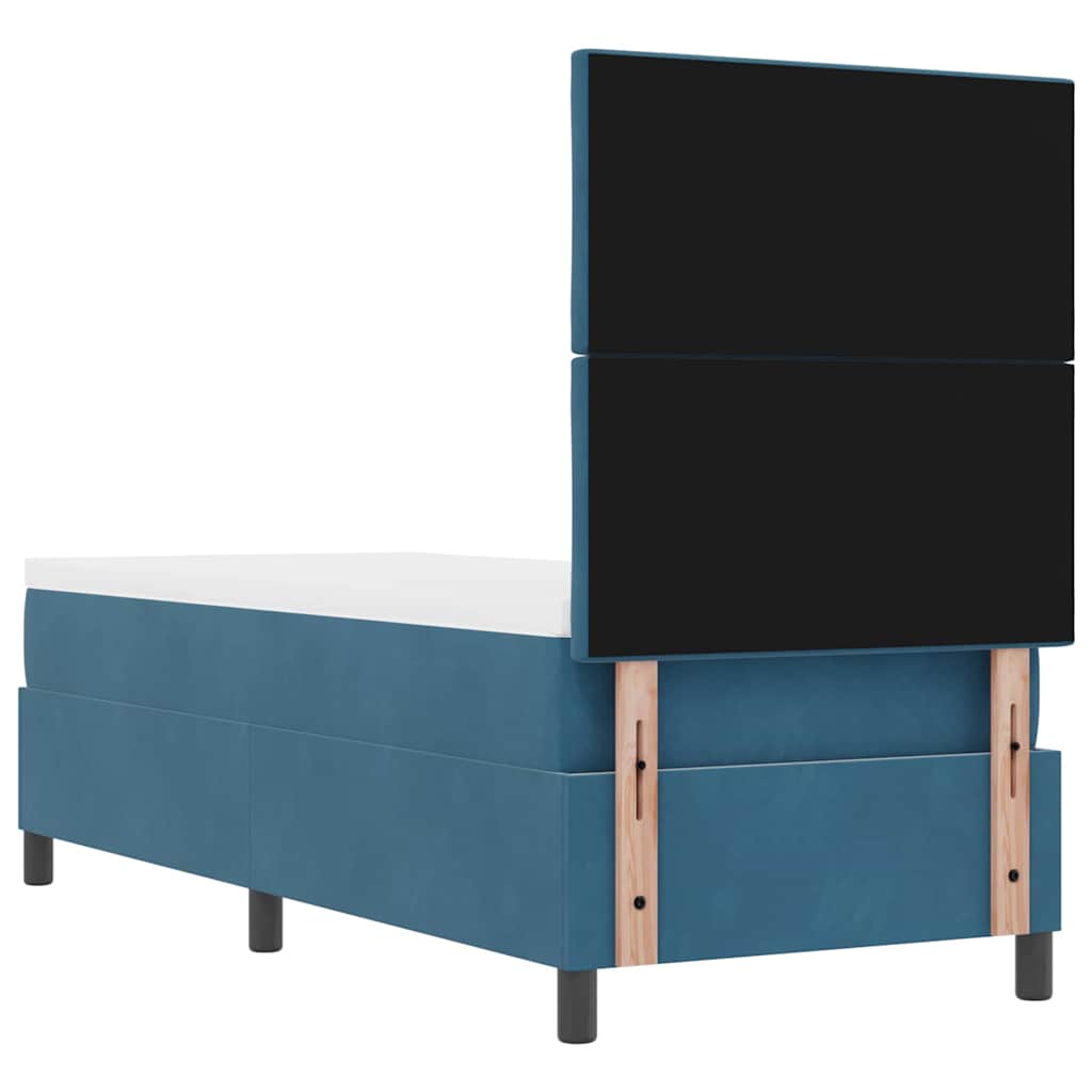 Boxspringbett mit Kopfteil Dunkelblau 80 x 200 cm Samt