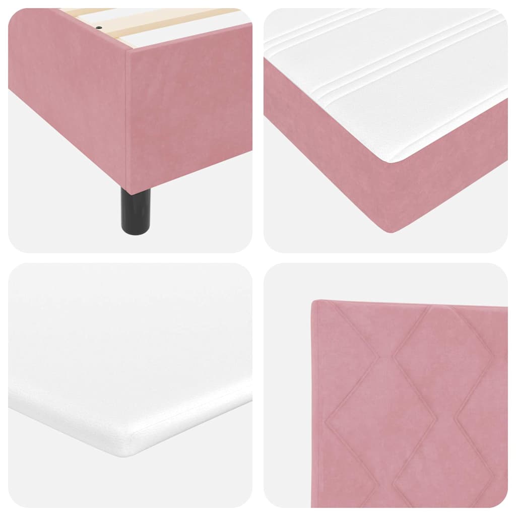 Boxspringbett mit Kopfteil Rosa 80 x 200 cm Samt