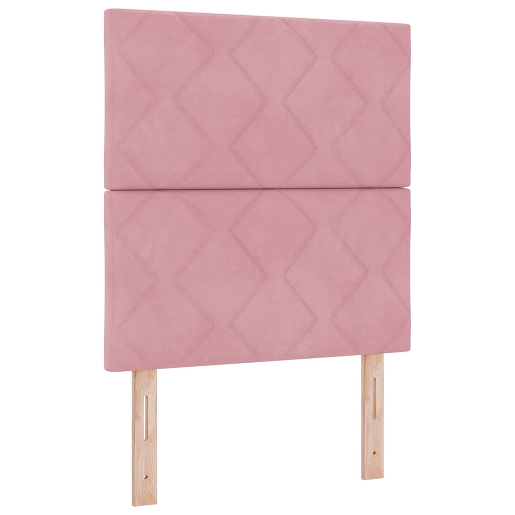 Boxspringbett mit Kopfteil Rosa 80 x 200 cm Samt