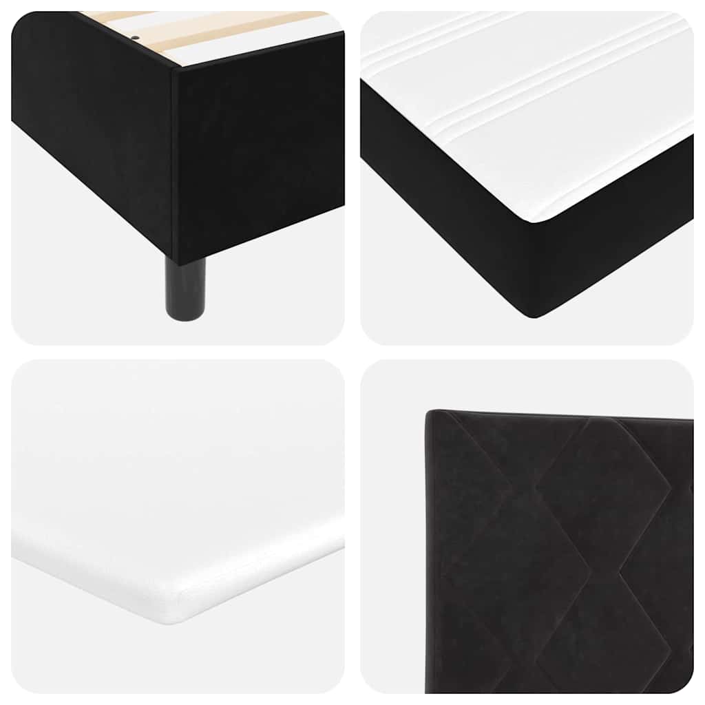 Boxspringbett mit Kopfteil Schwarz 120 x 190 cm Samt