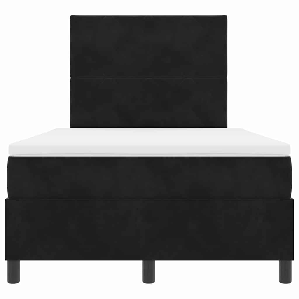 Boxspringbett mit Kopfteil Schwarz 120 x 190 cm Samt