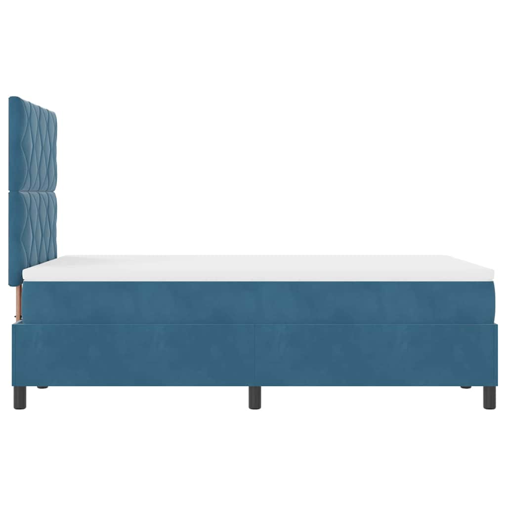 Boxspringbett mit Kopfteil Dunkelblau 120 x 190 cm Samt