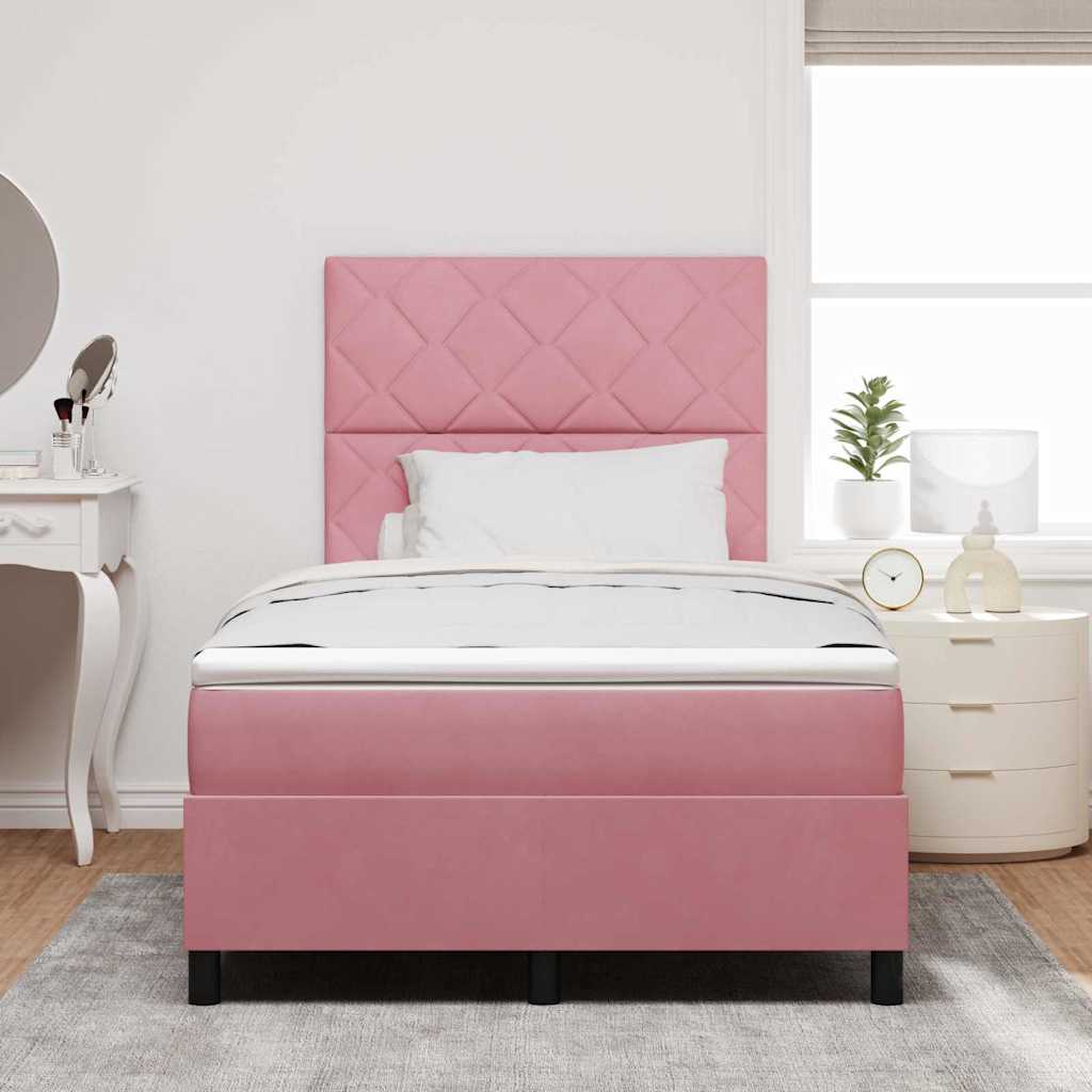Boxspringbett mit Kopfteil Rosa 120 x 190 cm Samt