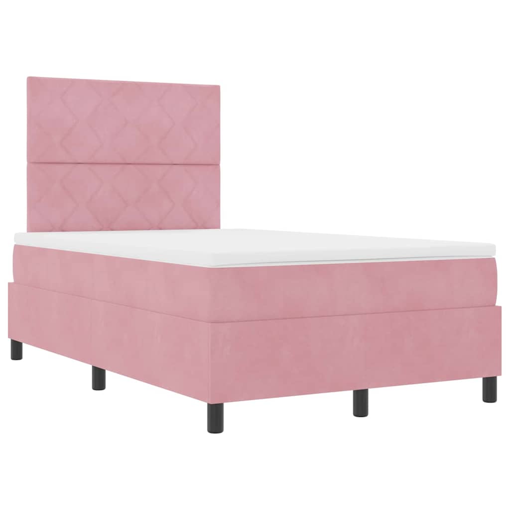 Boxspringbett mit Kopfteil Rosa 120 x 190 cm Samt