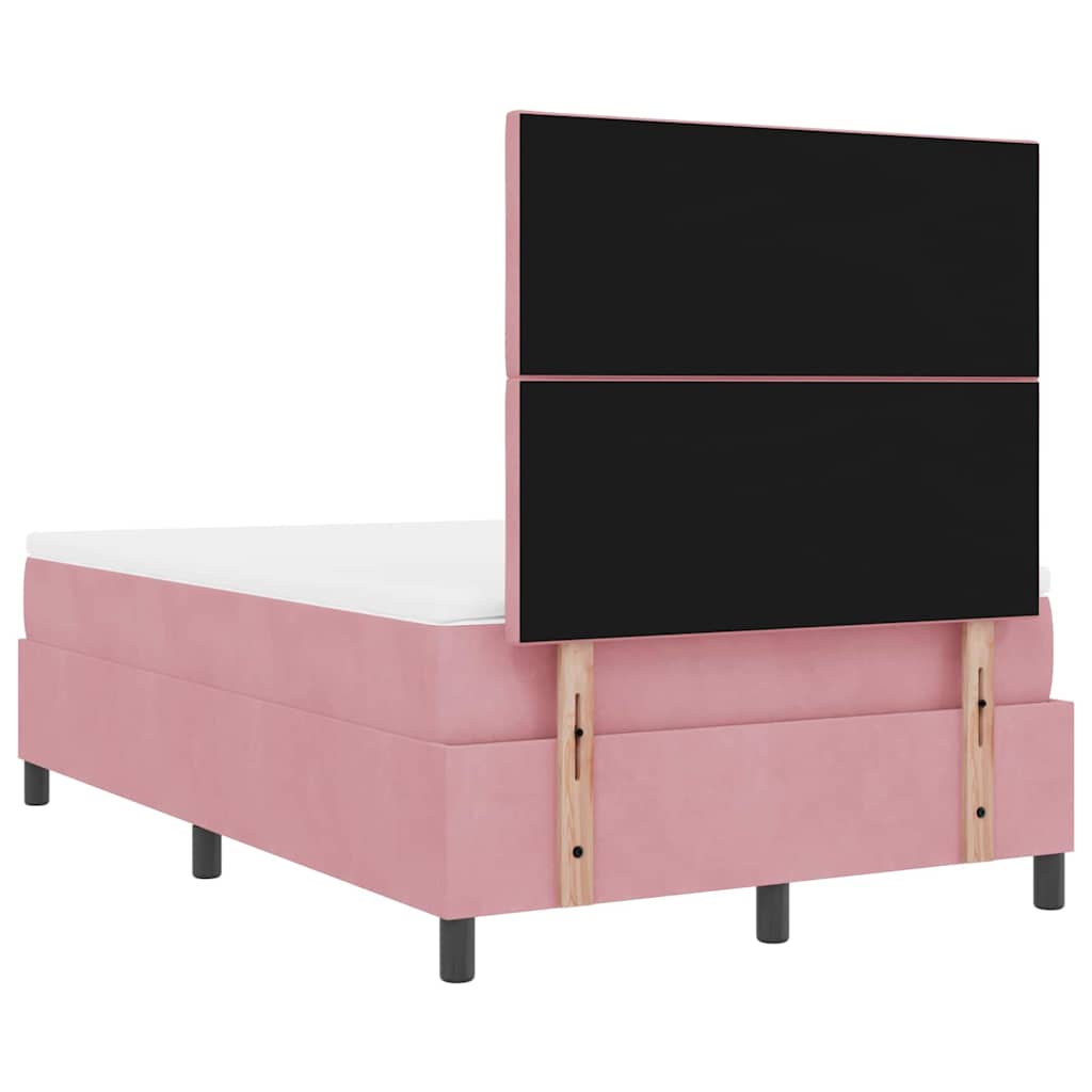 Boxspringbett mit Kopfteil Rosa 120 x 190 cm Samt