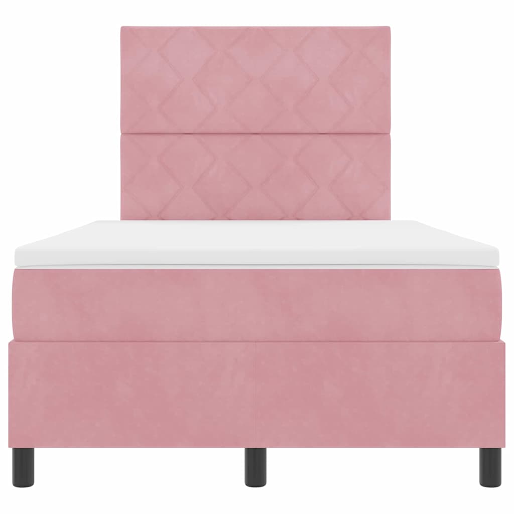 Boxspringbett mit Kopfteil Rosa 120 x 190 cm Samt