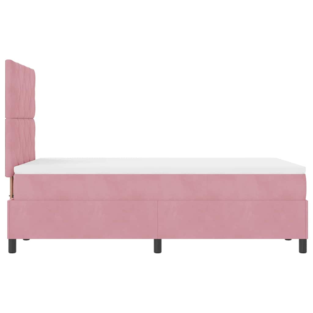 Boxspringbett mit Kopfteil Rosa 120 x 190 cm Samt