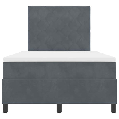 Boxspringbett mit Kopfteil Dunkelgrau 120 x 200 cm Samt
