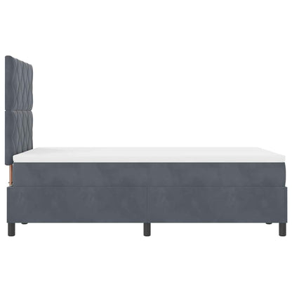 Boxspringbett mit Kopfteil Dunkelgrau 120 x 200 cm Samt