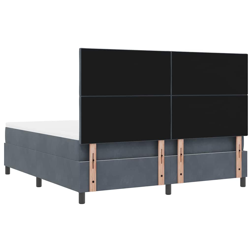 Boxspringbett mit Kopfteil Dunkelgrau 180 x 200 cm Samt