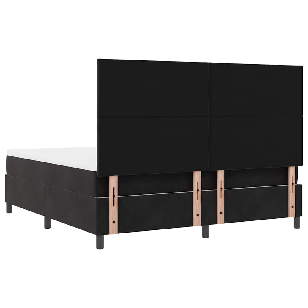 Boxspringbett mit Kopfteil Schwarz 180 x 200 cm Samt