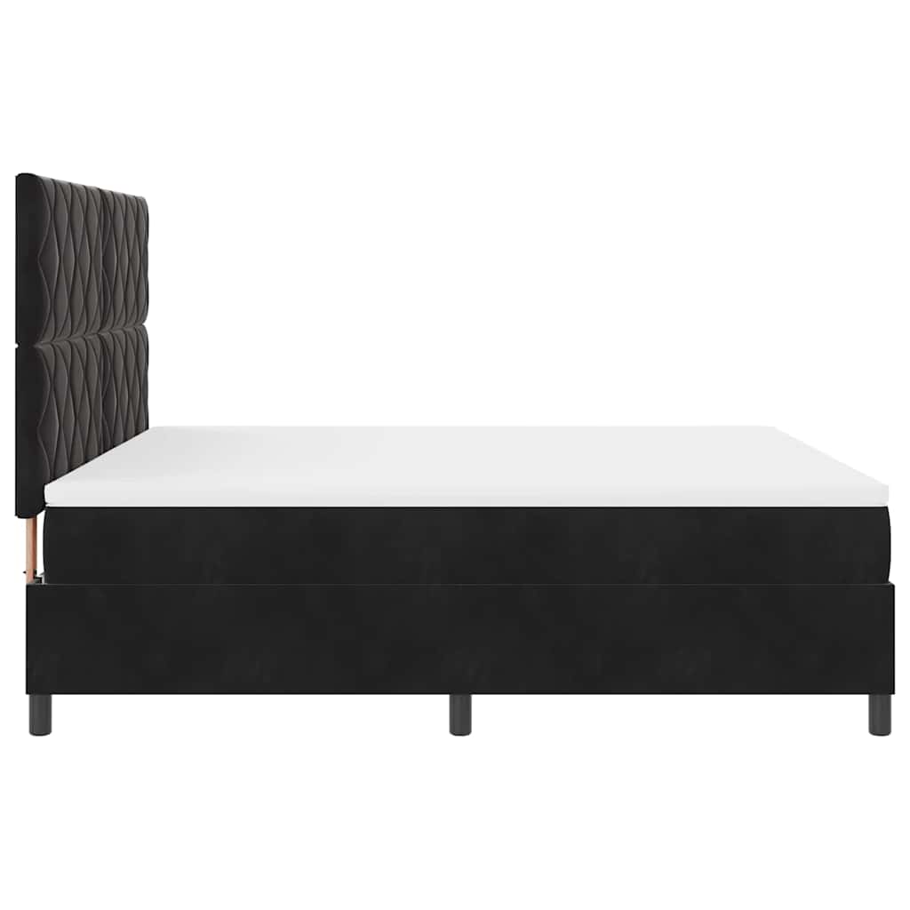 Boxspringbett mit Kopfteil Schwarz 180 x 200 cm Samt