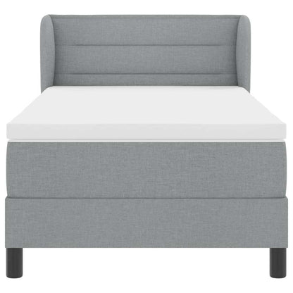 Boxspringbett mit Kopfteil Hellgrau 90 x 190 cm Stoff