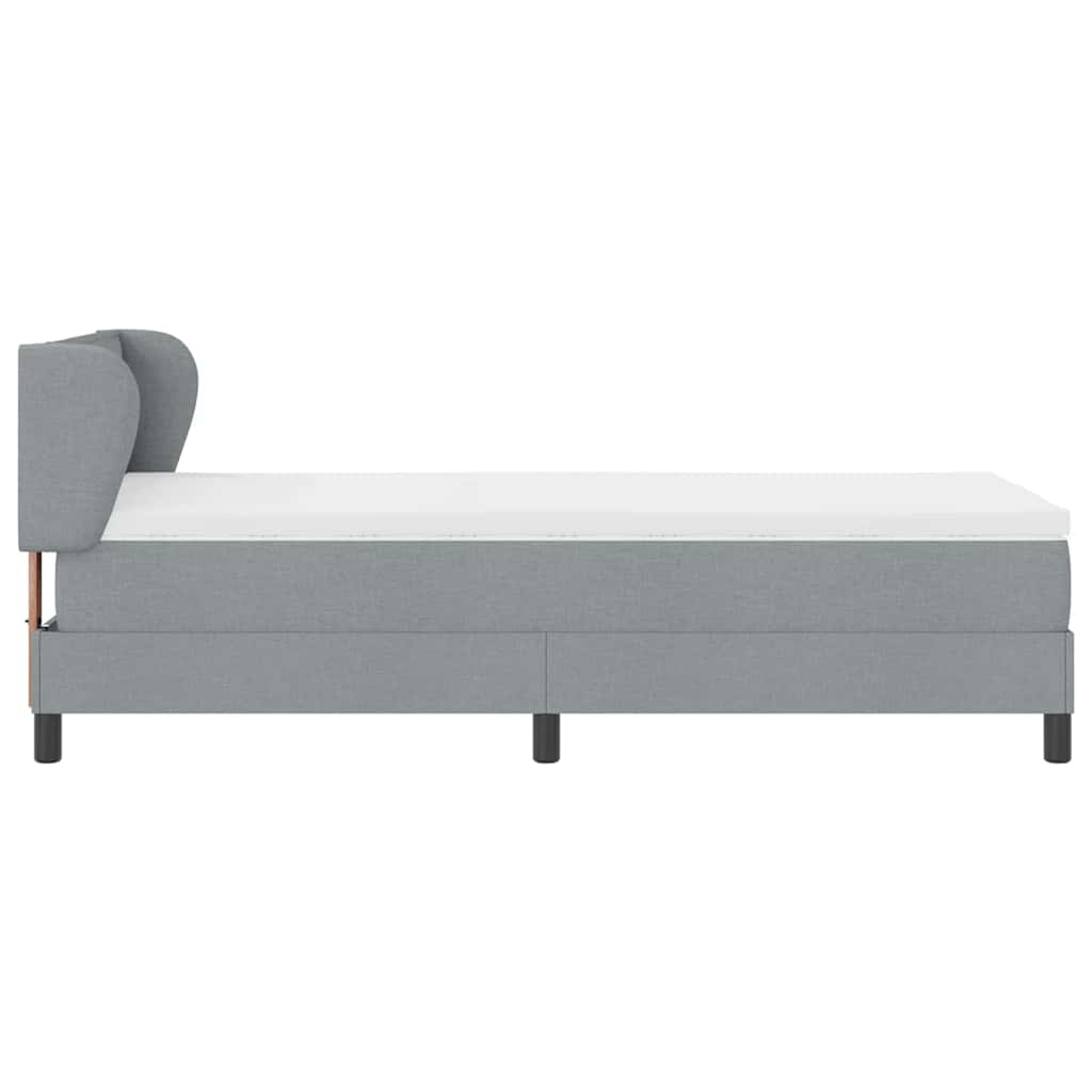 Boxspringbett mit Kopfteil Hellgrau 90 x 190 cm Stoff