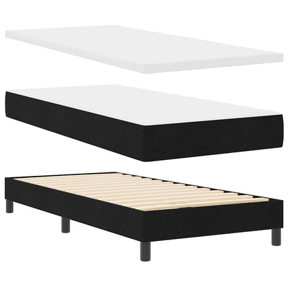 Boxspringbett mit Kopfteil Schwarz 90 x 190 cm Stoff