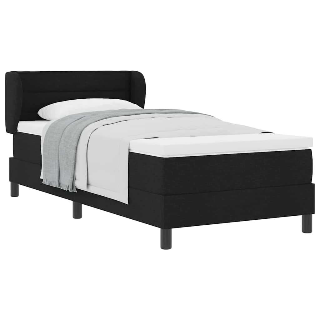 Boxspringbett mit Matratze Schwarz 90 x 190 cm Stoff