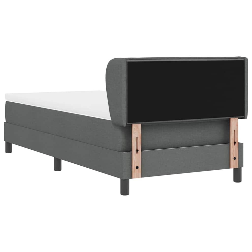 Boxspringbett mit Kopfteil Dunkelgrau 90 x 200 cm Stoff