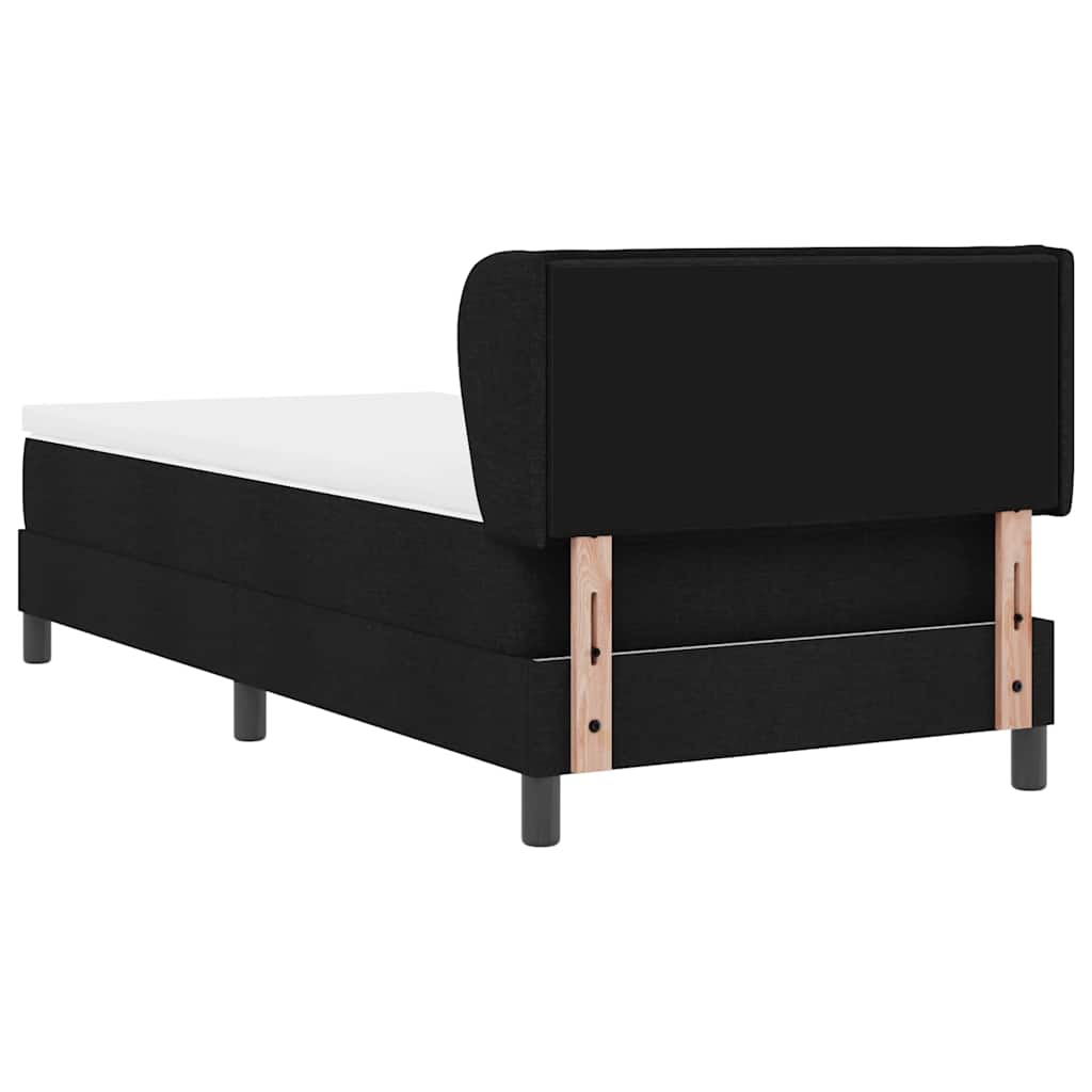 Boxspringbett mit Matratze Schwarz 90 x 200 cm Stoff