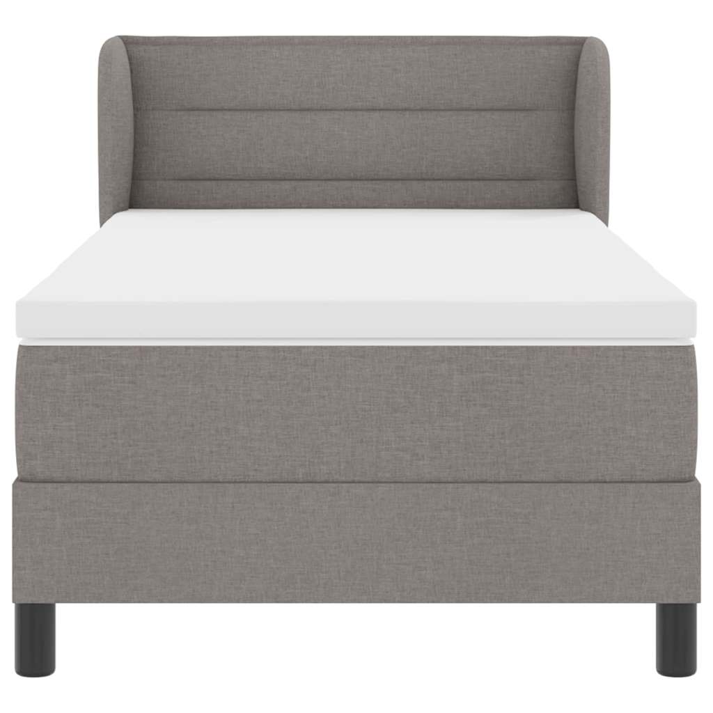 Boxspringbett mit Kopfteil Taupe 90 x 200 cm Stoff