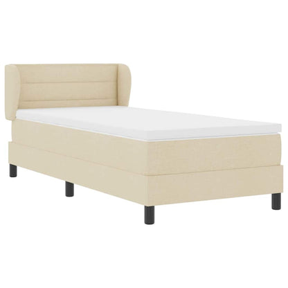 Boxspringbett mit Kopfteil Creme 90 x 200 cm Stoff