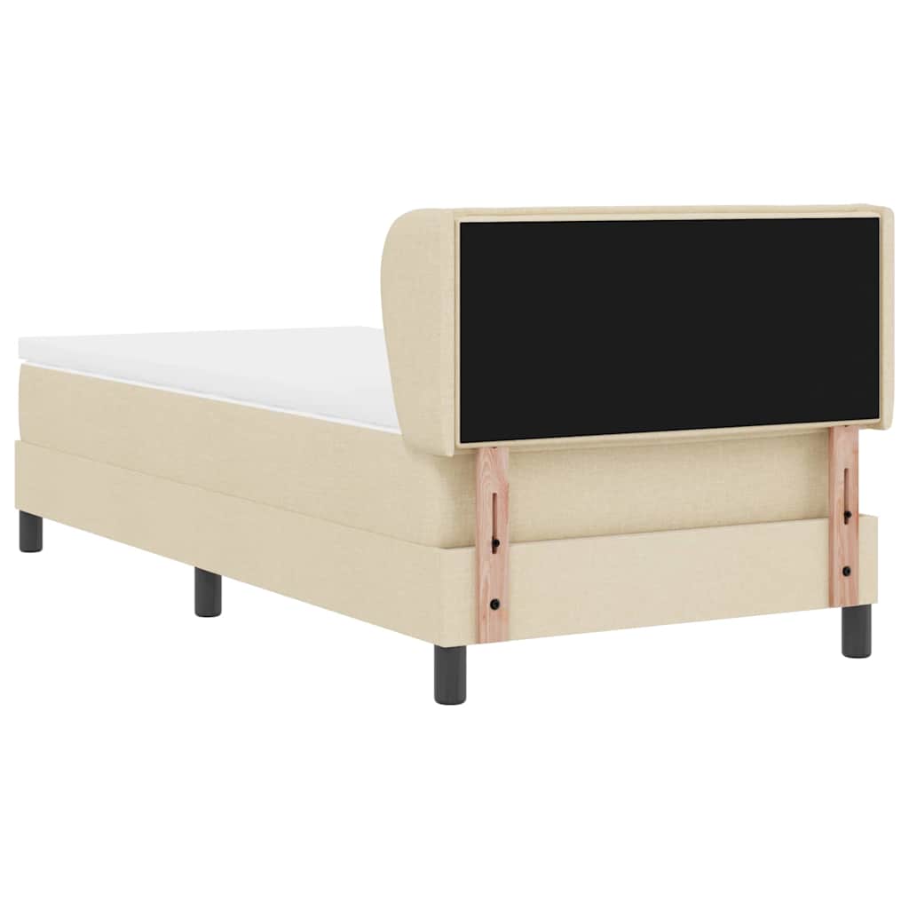 Boxspringbett mit Kopfteil Creme 90 x 200 cm Stoff