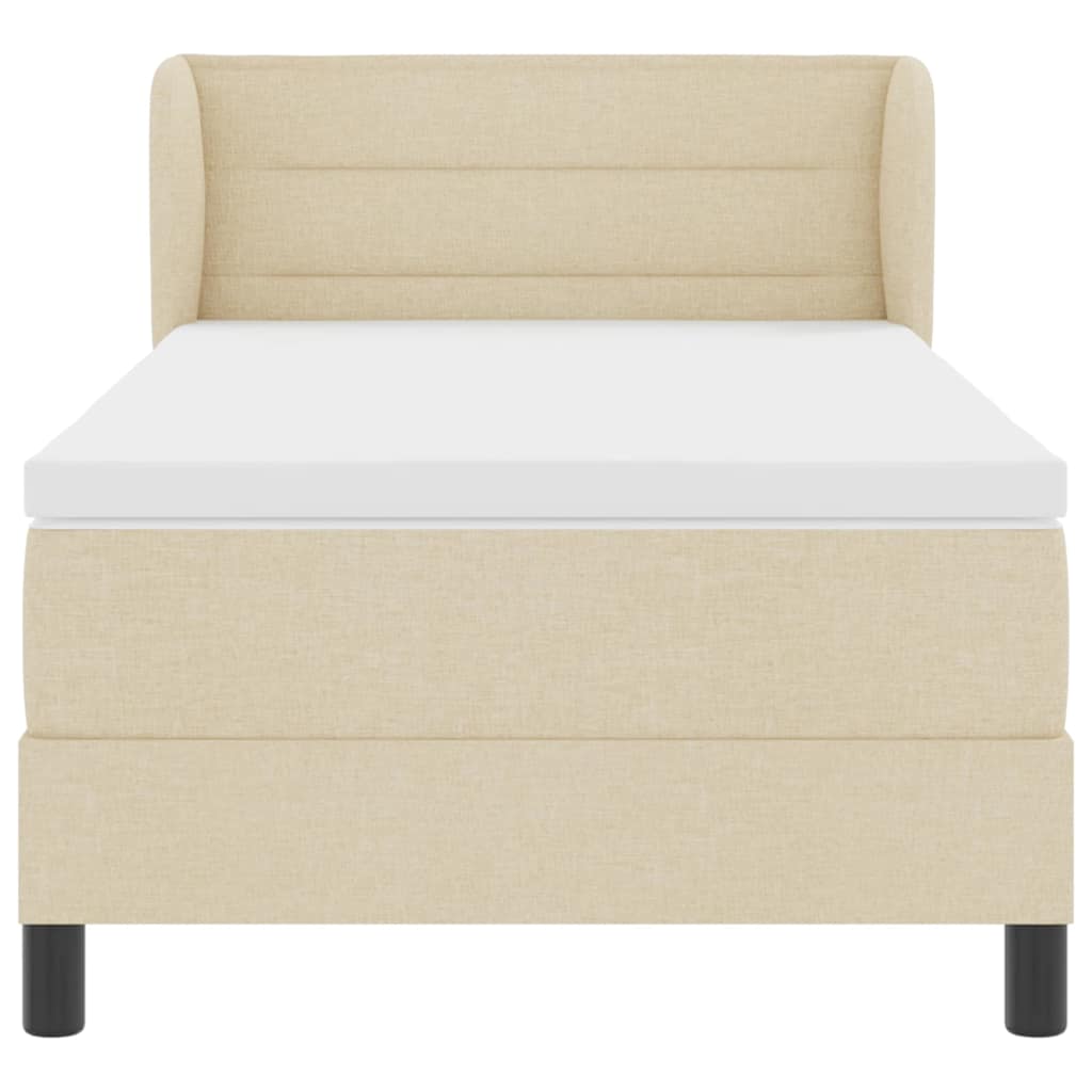 Boxspringbett mit Kopfteil Creme 90 x 200 cm Stoff