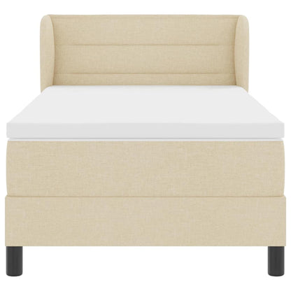 Boxspringbett mit Kopfteil Creme 90 x 200 cm Stoff