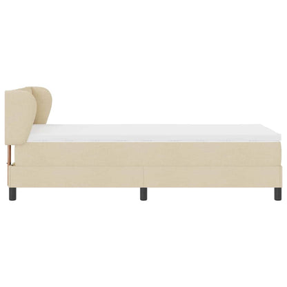 Boxspringbett mit Kopfteil Creme 90 x 200 cm Stoff