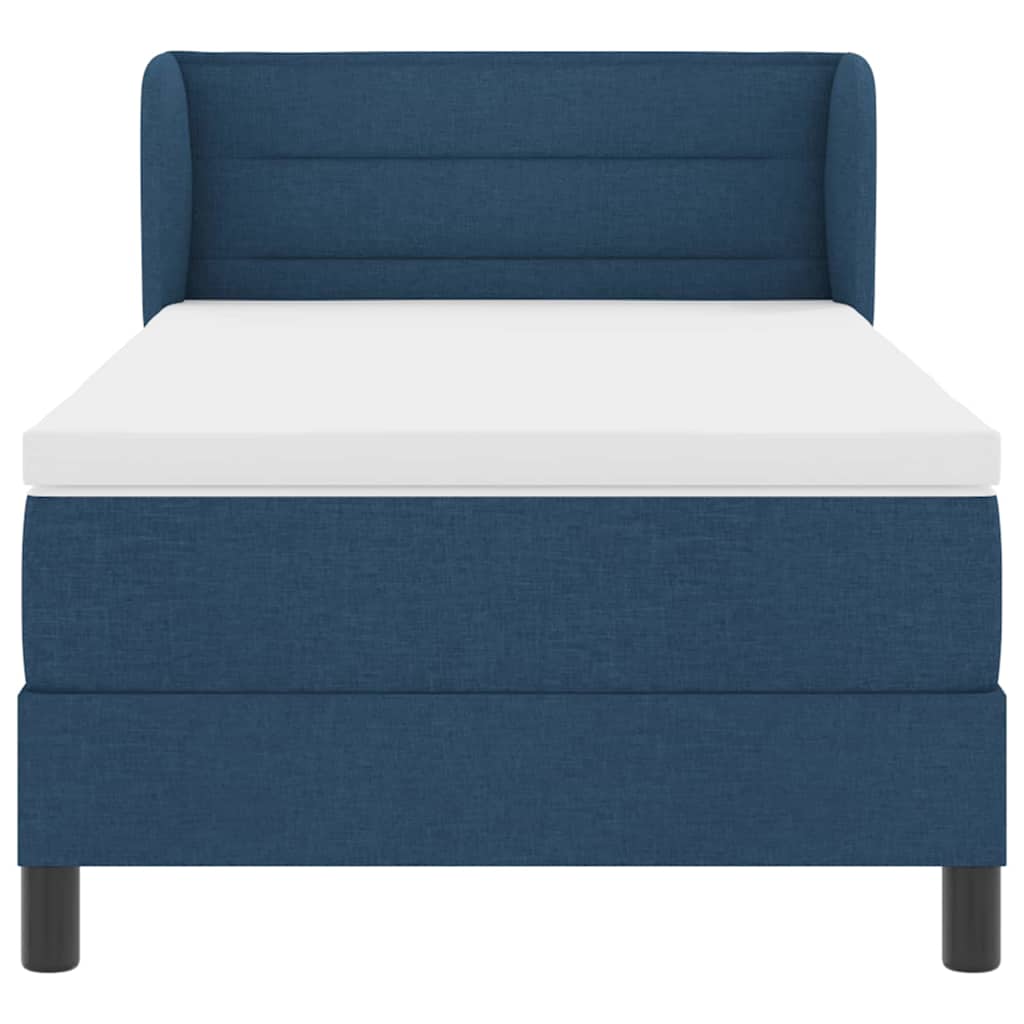 Boxspringbett mit Kopfteil Blau 90 x 200 cm Stoff
