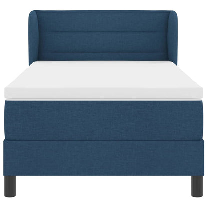 Boxspringbett mit Kopfteil Blau 90 x 200 cm Stoff