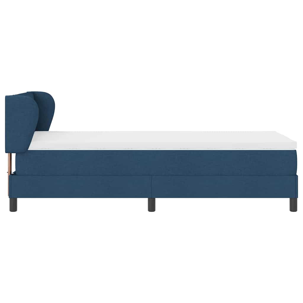 Boxspringbett mit Kopfteil Blau 90 x 200 cm Stoff