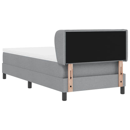 Boxspringbett mit Matratze Hellgrau 100 x 200 cm Stoff
