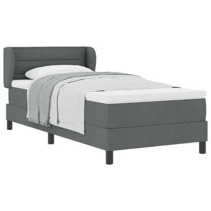 Boxspringbett mit Kopfteil Dunkelgrau 100 x 200 cm Stoff